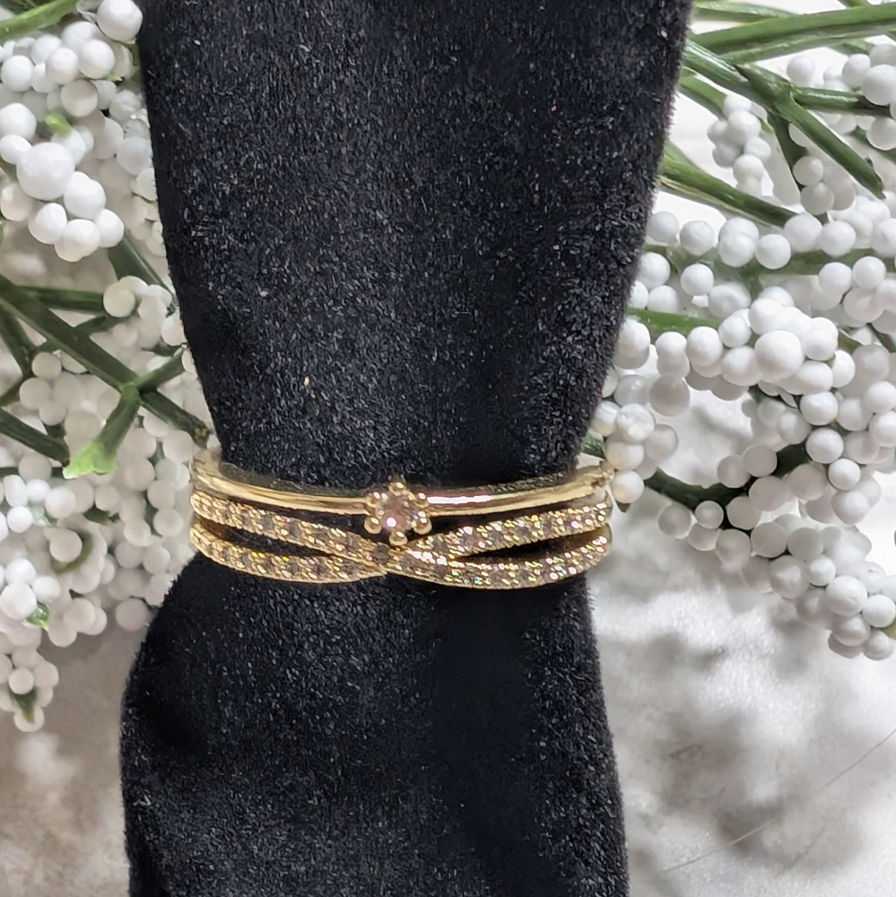 Charter Club Dainty Gold Twistband Ring Size 8